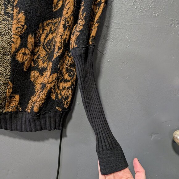 Size L Free People Long Sleeve Pullover Boat Cowl Neck Multicolor Knit Sweater - Picture 3 of 7